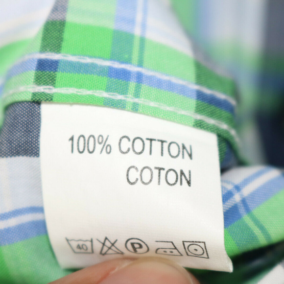 Bruun & Stengade Size 46 Green Blue Easy Care EUC - Picture 5 of 8